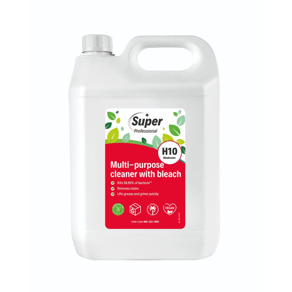 H10 - MULTI PURPOSE CLEANER WITH BLEACH, Mirius x 5Lt