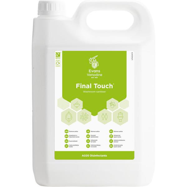 FINAL TOUCH, Evans Highly Perfumed Bactericidal Washroom Cleaner Sanitiser x 5Lt