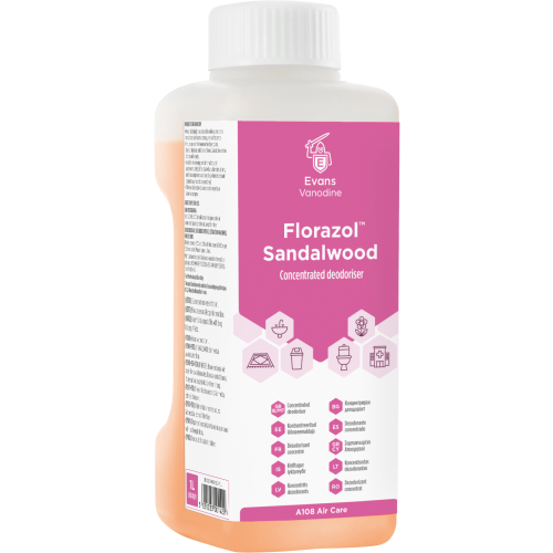 FLORAZOL SANDALWOOD, Evans Concentrated Deodoriser x 1Lt