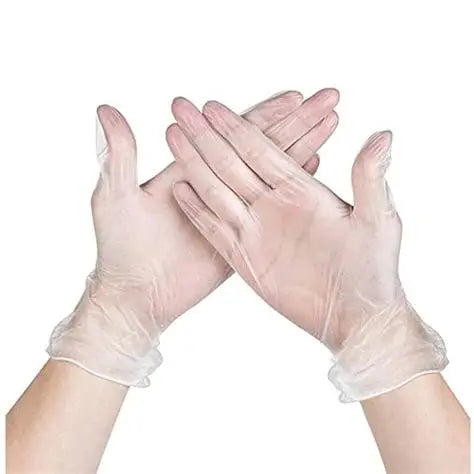 DISPOSABLE VINYL GLOVES, powder-free x 100