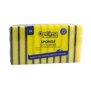 SPONGE SCOURERS - GREEN x 10