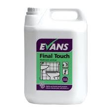 FINAL TOUCH, Evans Highly Perfumed Bactericidal Washroom Cleaner Sanitiser x 5Lt