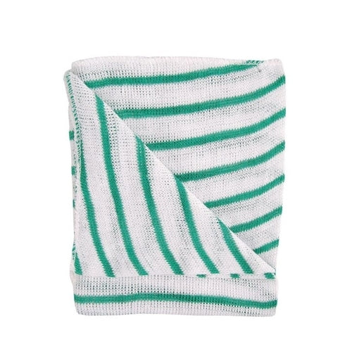 DISHCLOTHS - GREEN STRIPE x 10