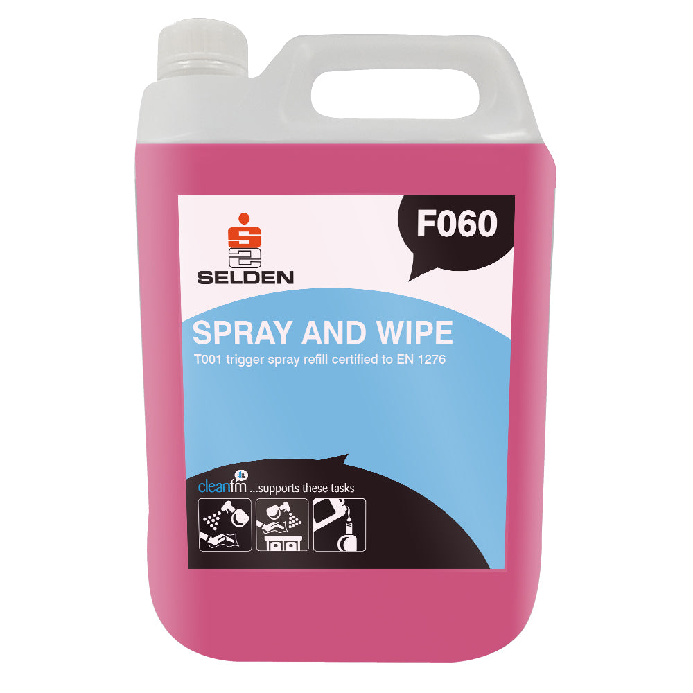 SPRAY & WIPE REFILL F060, Selden Bactericidal Cleaner x 5Lt