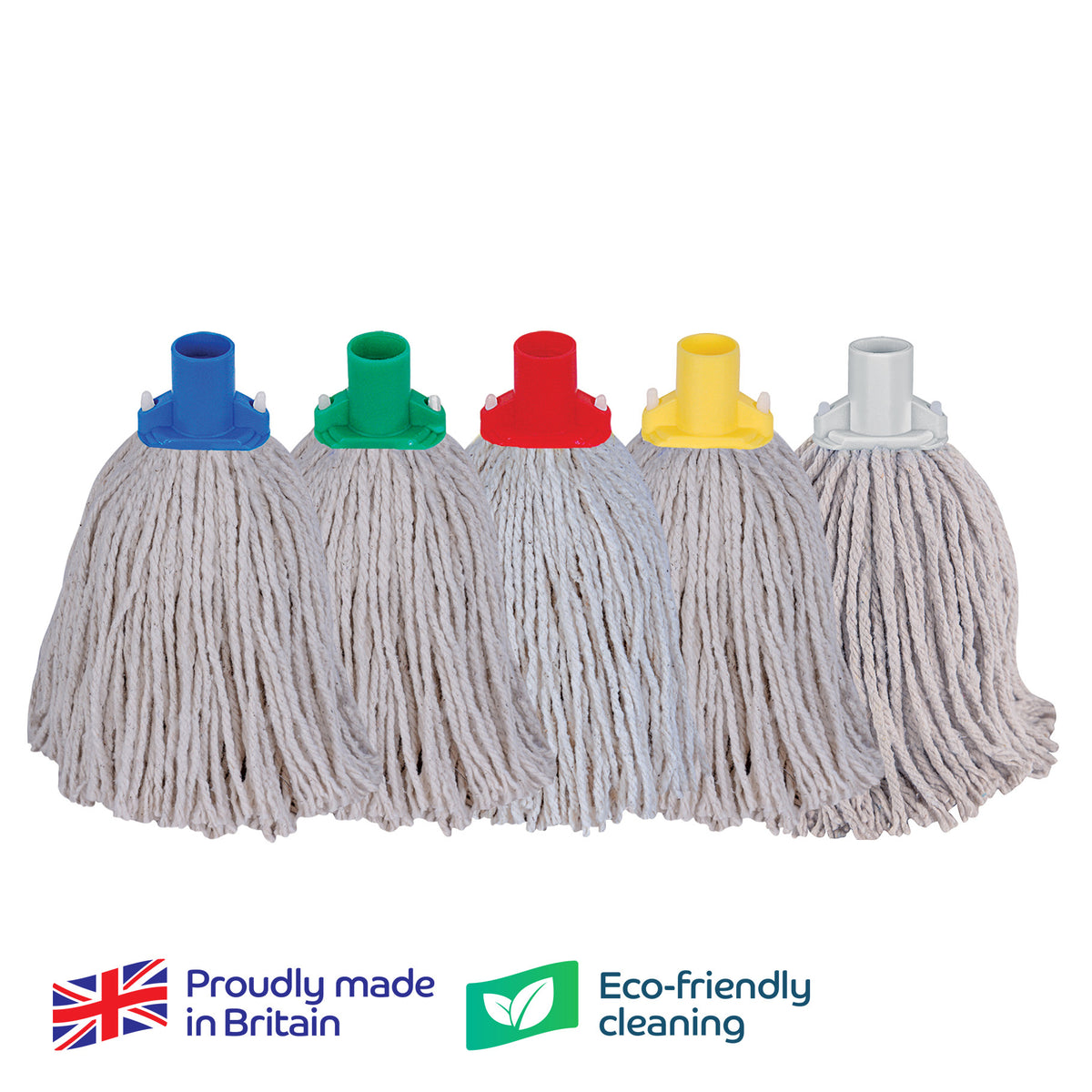 MOPHEAD - SCREW THREAD FITTIING - No.12 PY/WOOL, colour coded, pack of 10 same colour mopheads