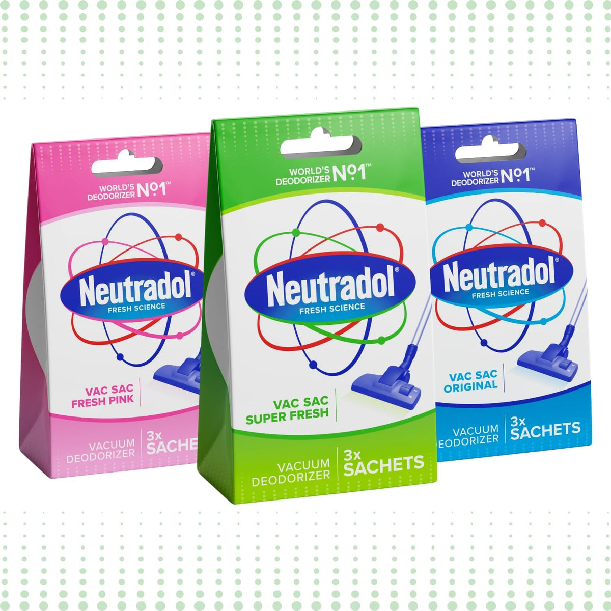 NEUTRADOL VACUUM DEODORISER VAC SACS , air freshener - various fragrances supplied