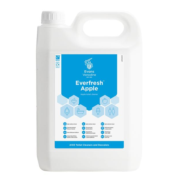 EVERFRESH APPLE - REFILL, Evans Toilet & Washroom Cleaner  x 5Lt
