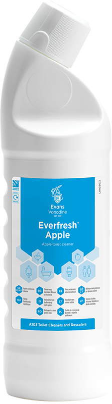EVERFRESH APPLE, Evans Toilet & Washroom Cleaner  x 1Lt