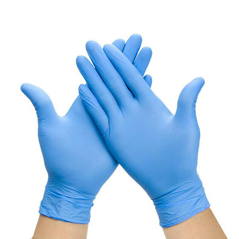 DISPOSABLE BLUE NITRILE GLOVES, powder-free x 100