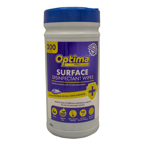 OPTIMA SURFACE WIPES, sanitises x 200 wipes per tub
