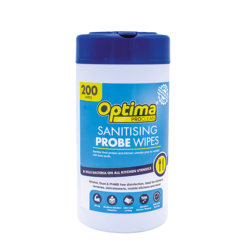 OPTIMA SANITISING FOOD PROBE WIPES x 200 wipes per tub