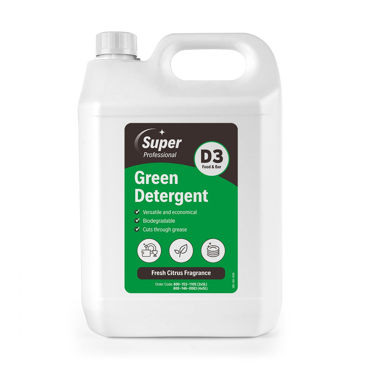 D3 GREEN DETERGENT, Mirius  x 5Lt