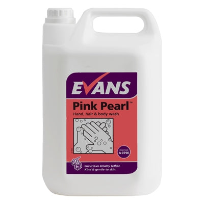 EVANS PINK PEARL SOAP, hand, hair, body wash  x 5Lt
